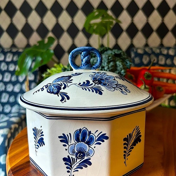 Vintage Regina Delft Jar, Hand-Painted Blue & White Pottery, 1970s Dutch - Picture 8 of 9